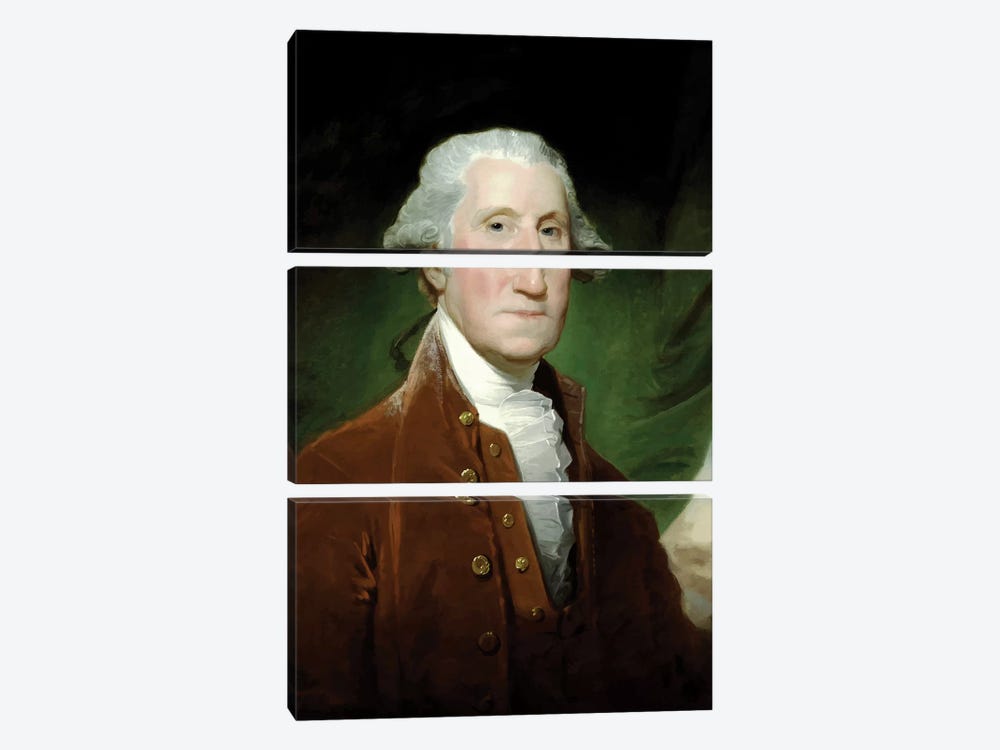 Restored Vector Painting Of George Washington by Stocktrek Images 3-piece Canvas Art Print