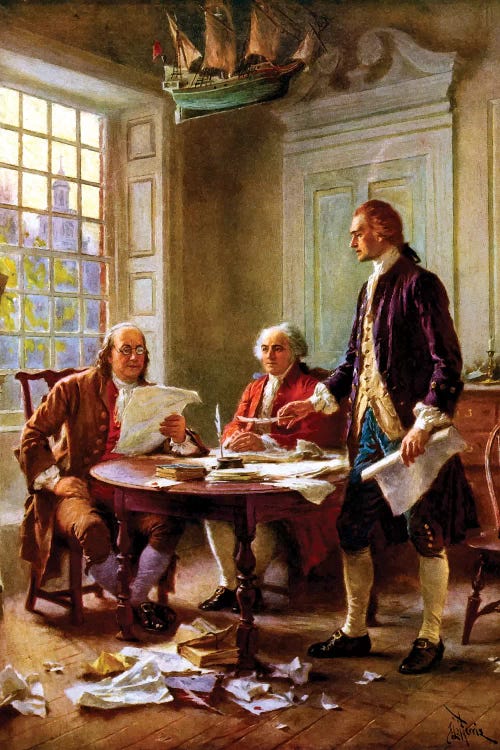 Restored Vector Painting Of The Writing Of The Declaration Of Independence