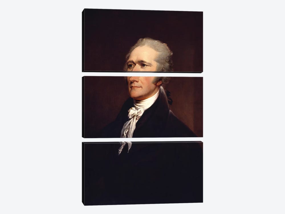 Painting Of Founding Father Alexander Hamilton by Stocktrek Images 3-piece Canvas Art