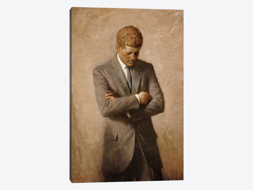 Portrait Painting Of President John Fitzgerald Kennedy by Stocktrek Images 1-piece Art Print