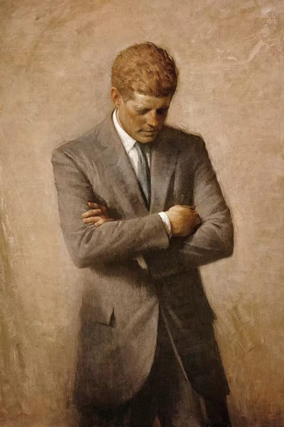 History: Portrait Painting Of President John Fitzgerald Kennedy by Stocktrek Images