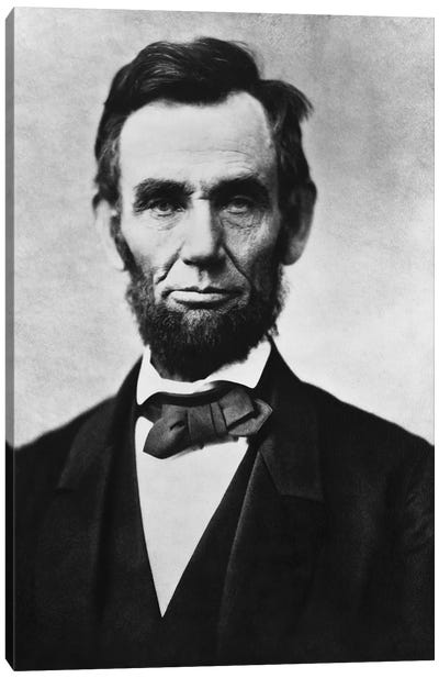 Vintage American Civil War Photo Of President Abraham Lincoln Canvas Art Print - Abraham Lincoln