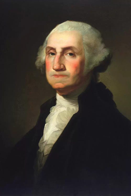 Vintage American History Painting Of President George Washington