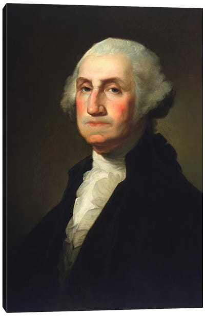 Vintage American History Painting Of President George Washington Canvas Art Print
