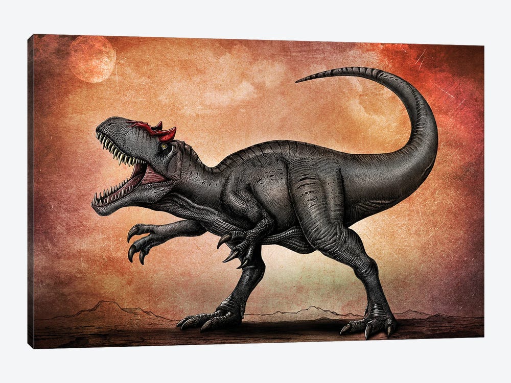 Allosaurus dinosaur. by Aram Papazyan 1-piece Canvas Wall Art