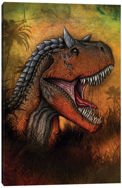 Carnotaurus dinosaur portrait. Canvas Art Print