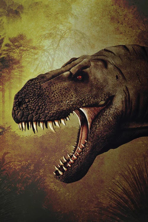 T-rex portrait. by Aram Papazyan wall art