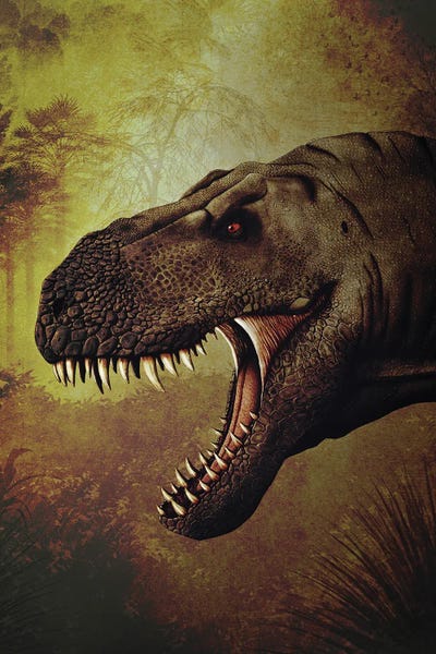 Prehistoric Animals: T-rex portrait. by Aram Papazyan