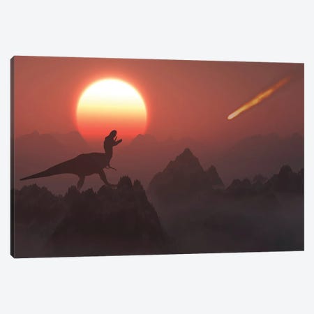A giant asteroid hitting the Earth during the Cretaceous-Paleogene Extinction Event. Canvas Print #TRK2844} by Mark Stevenson Art Print
