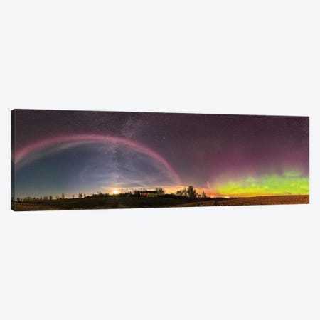 360 Degree Panorama Of A Colorful Auroral Arc Over The Canadian Countryside. Canvas Print #TRK2862} by Alan Dyer Canvas Artwork