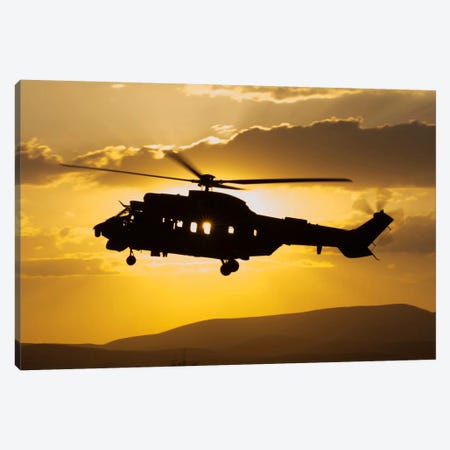 Turkish Air Force AS532 Cougar CSAR Helicopter Flying Over Turkey Canvas Print #TRK286} by Giovanni Colla Canvas Artwork