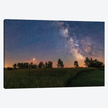 A Bright Mars Shines To The East Of The Summer Milky Way, Alberta, Canada. Canvas Print #TRK2876} by Alan Dyer Canvas Wall Art