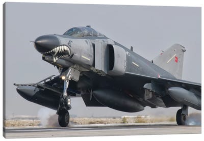 Turkish Air Force F-4 Phantom Landing At Konya Air Base Canvas Art Print