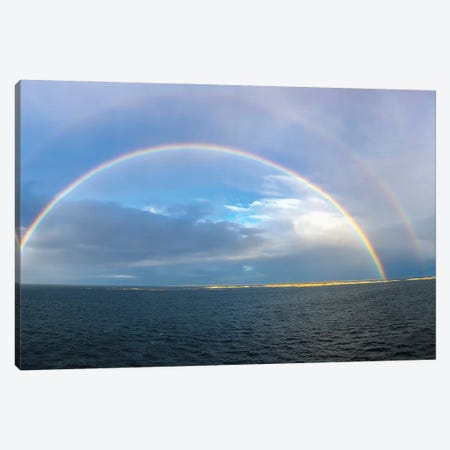 A Double Rainbow Along The Norwegian Coast. Canvas Print #TRK2887} by Alan Dyer Canvas Art Print