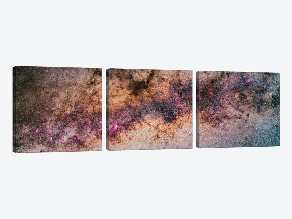 A Mosaic Panorama Of The Rich Galactic Centre Region Of The Milky Way. by Alan Dyer 3-piece Art Print