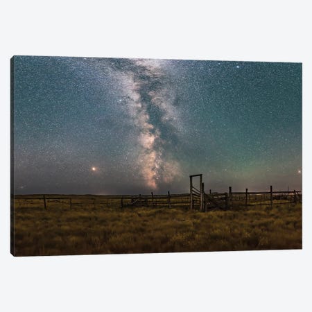 A Partial Panorama Of The Summer Sky And Milky Way In The Frenchman Valley, Canada. Canvas Print #TRK2896} by Alan Dyer Canvas Art