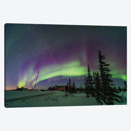 A Pastel-Coloured Aurora Over The Northern Studies Centre In Churchill, Manitoba, Canada. Canvas Print #TRK2898} by Alan Dyer Canvas Art Print