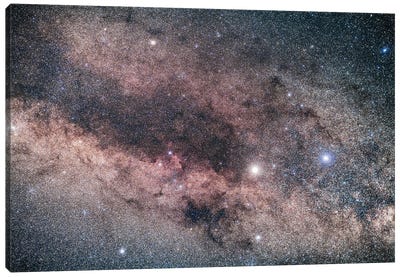 Alpha And Beta Centauri And The Dark Lanes Of Centaurus In The Southern Milky Way. Canvas Art Print - Alan Dyer