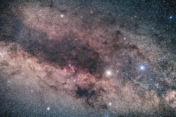 Alpha And Beta Centauri And The Dark Lanes Of Centaurus In The Southern Milky Way.