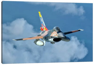 Venezuelan Air Force F-16 In Flight Over Brazil Canvas Art Print
