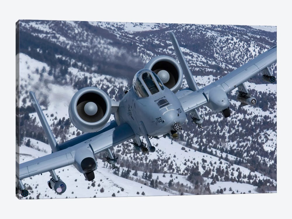 A-10C Thunderbolt Flies Over The Snowy Idaho Countryside I by HIGH-G Productions 1-piece Art Print