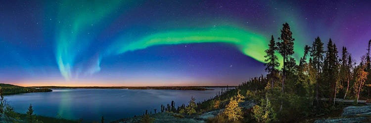 Auroral Arc In The Twilight At Prelude Lake, Canada.
