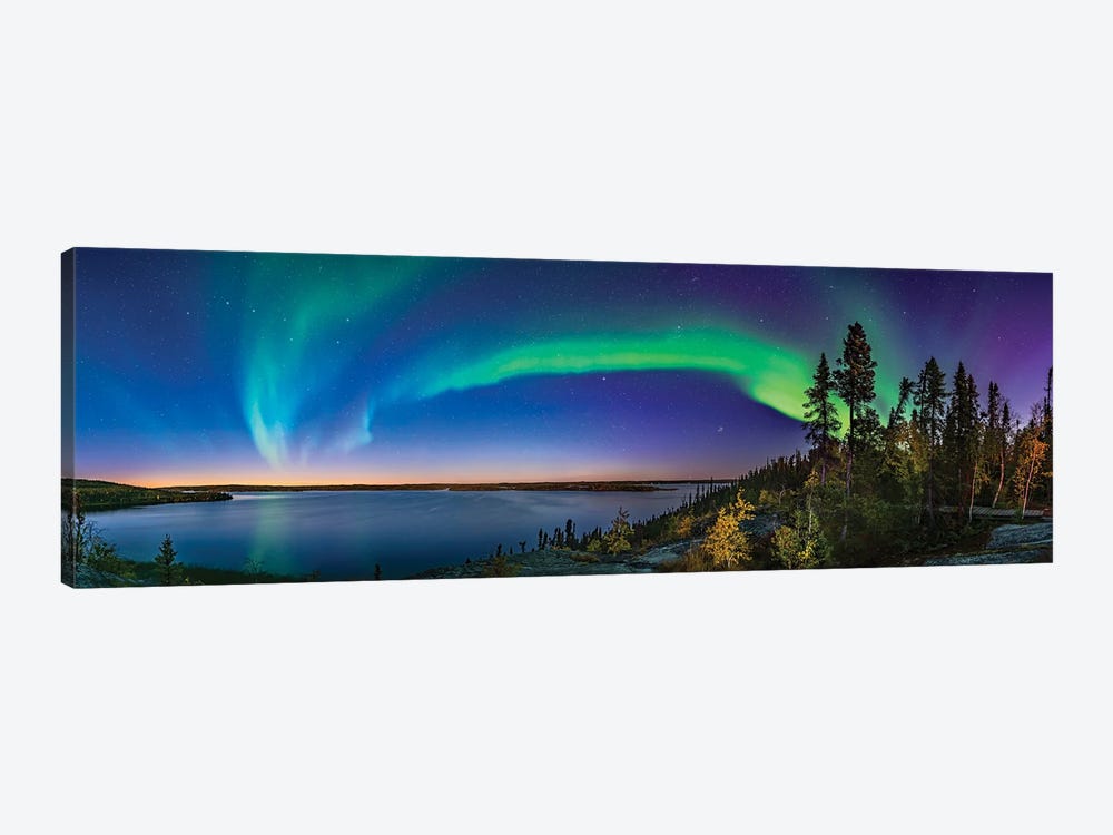 Auroral Arc In The Twilight At Prelude Lake, Canada. by Alan Dyer 1-piece Canvas Print