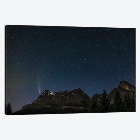 Comet Neowise And Ursa Major Over Mount Wilson, Alberta, Canada. Canvas Print #TRK2969} by Alan Dyer Canvas Print