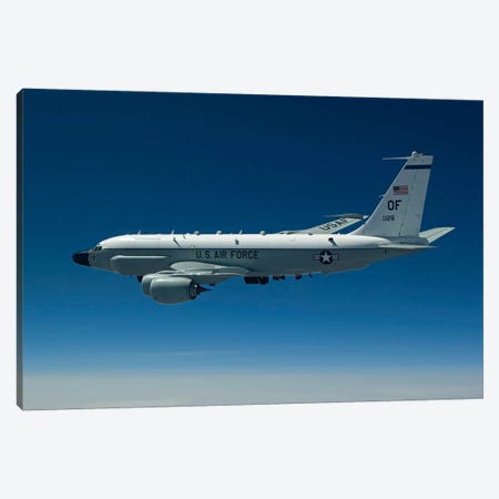 An RC-135W Rivet Joint Aircraft Flies Over The Midwest Canvas Print #TRK296} by HIGH-G Productions Canvas Art Print