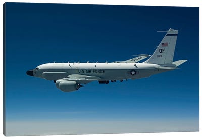 An RC-135W Rivet Joint Aircraft Flies Over The Midwest Canvas Art Print