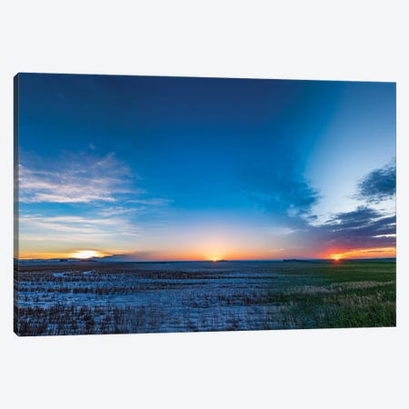 Composite Showing The Shifting Sunset Through The Seasons. Canvas Print #TRK2987} by Alan Dyer Canvas Wall Art