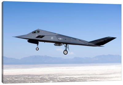 F-117 Nighthawk Flies A Training Sortie Over New Mexico Canvas Art Print
