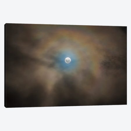Full Moon And Lunar Corona Amongst Fast-Moving Low Clouds. Canvas Print #TRK3007} by Alan Dyer Canvas Art