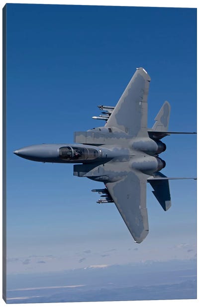 F-15 Eagle Conducts Air-To-Air Training Over Oregon Canvas Art Print