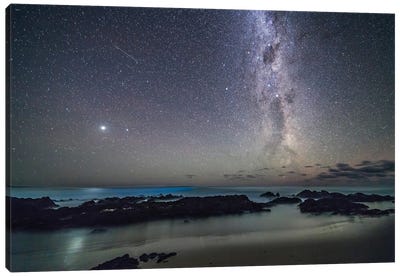 Jupiter And The Southern Milky Way Rising Over The Tasman Sea On The Gippsland Coast In Australia. Canvas Art Print - Alan Dyer