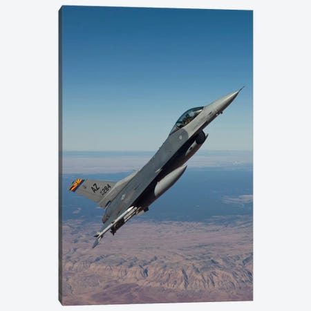 F-16 Fighting Falcon Maneuvers Over Arizona Canvas Print #TRK303} by HIGH-G Productions Canvas Art