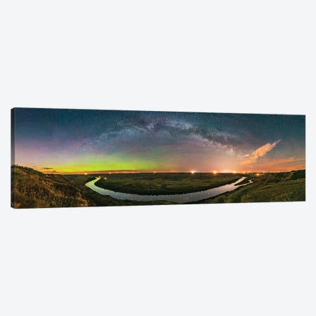 Milky Wayâ Arching Over The Scenic Bend Of The Red Deer River, Alberta, Canada. Canvas Print #TRK3045} by Alan Dyer Canvas Wall Art