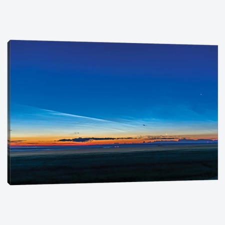 Noctilucent Clouds At Dawn With The Moon And Venus. Canvas Print #TRK3057} by Alan Dyer Canvas Print