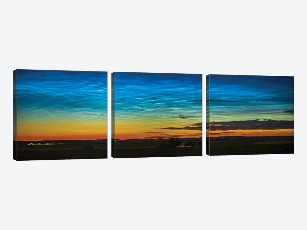 Noctilucent Clouds From Southern Alberta, Canada. by Alan Dyer 3-piece Canvas Art Print