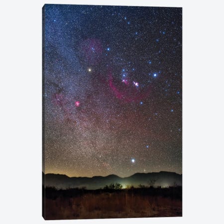 Orion & Sirius Rising Over The Peloncillo Mountains Of Southwest New Mexico. Canvas Print #TRK3064} by Alan Dyer Canvas Artwork