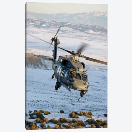 HH-60G Pave Hawk Flies A Low Level Route Over New Mexico Canvas Print #TRK306} by HIGH-G Productions Art Print