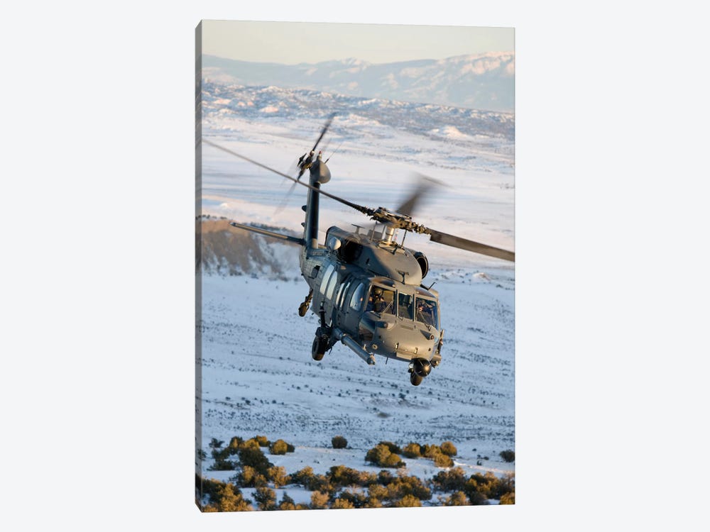 HH-60G Pave Hawk Flies A Low Level Route Over New Mexico by HIGH-G Productions 1-piece Canvas Art Print