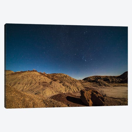 Orion And The Winter Stars Rising Over Dinosaur Provincial Park, Alberta, Canada. Canvas Print #TRK3077} by Alan Dyer Canvas Art Print