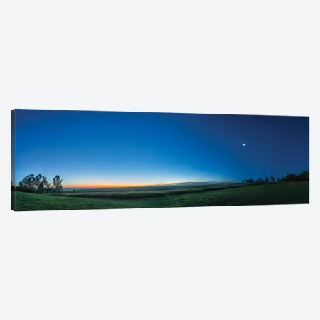 Panorama Of The Waning Quarter Moon In The Dawn Sky. Canvas Print #TRK3099} by Alan Dyer Canvas Art