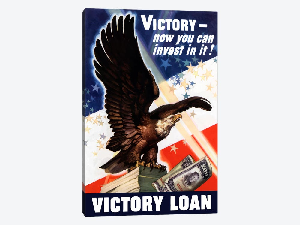 Now You Can Invest In Victory Vintage Wartime Poster 1-piece Canvas Artwork