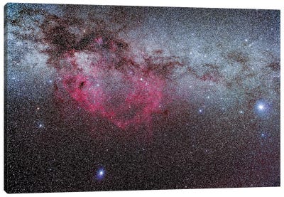 Sirius, Canopus And The Gum Nebula. Canvas Art Print - Alan Dyer