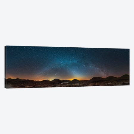 Spring Sky Panorama With Milky Way And Constellations At Dinosaur Provincial Park, Canada. Canvas Print #TRK3129} by Alan Dyer Canvas Art