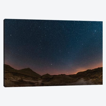 Spring Sky Panorama With Milky Way And Constellations At Dinosaur Provincial Park, Canada. Canvas Print #TRK3130} by Alan Dyer Canvas Art Print