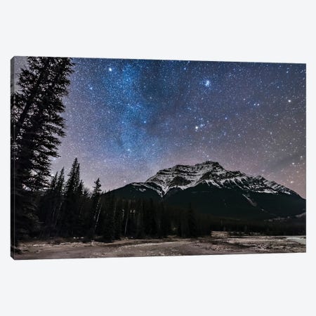 Stars Of Taurus Rising Above Mount Kerkeslin In Canada. Canvas Print #TRK3133} by Alan Dyer Canvas Art Print