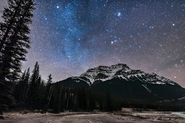 Zodiac: Stars Of Taurus Rising Above Mount Kerkeslin In Canada. by Alan Dyer
